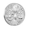 Perspectiva frontal del canto de la moneda de plata Año del Dragón de 1 onza de plata de 2024