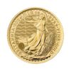 Perspectiva frontal de la cruz de la moneda de oro Britannia de 1/2oz de 2024, con la imagen de la diosa alzando su tridente