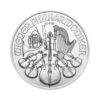 Perspectiva frontal de la cruz de la moneda de plata Filarmónica de Viena de 1oz de 2024