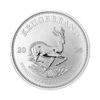 Perspectiva frontal de la cruz de la moneda de plata Krugerrand de 1 onza de plata de 2024, con el diseño del antílope