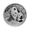 Perspectiva frontal de la cruz de la moneda de plata Panda chino, de 30 gramos de 2024, que presenta una tierna imagen entre una madre y una hija