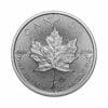 Perspectiva frontal de la cruz de la moneda de plata Maple Leaf de 1 onza de 2024, que muestra la hoja de arce