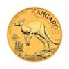 Perspectiva frontal de la moneda de oro Canguro de 1/10oz de 2024
