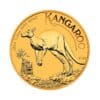 Perspectiva frontal de la moneda de oro Canguro de 1/4oz de 2024