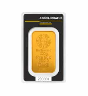 Argor Heraeus 100 g Lingote de oro
