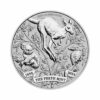 Perspectiva frontal de la cruz de la moneda de plata 125 aniversario The Perth Mint de 1oz de 2024