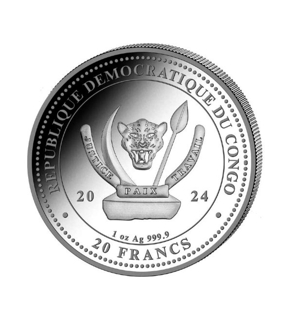 Moneda Halcón peregrino Plata Policromada 1 oz 2024 - Worlds Wildlife
