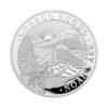 Perspectiva frontal de la moneda de plata Arca de Noé de 1/2oz de 2024, que muestra a la paloma del espíritu santo, al barco y al monte Ararat