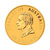 Perspectiva frontal de la cara de la moneda de oro Canguro australiano de 1/2oz de 2025, que muestra el rostro del monarca Carlos III