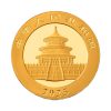 Perspectiva frontal de la cara de la moneda de oro Panda Chino de 15gr de 2025, que muestra el gran palacio del país asiático