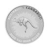 Perspectiva frontal de la moneda de plata Canguro australiano de 1oz de 2025, con la imagen del animal en la mitad de la moneda en posición de salto