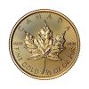 Perspectiva frontal de la cruz de la moneda de oro Maple Leaf de 1/2oz de 2025, con la hoja de arce en el centro de la pieza