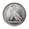 Perspectiva frontal de la cruz de la moneda de plata Shekel de Tyre de 1oz de 2024, con la imagen del anivel de lado junto a tipologría griega