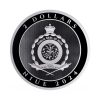cara-moneda-de-plata-Hibernia-de-1oz-de-2024 Perspectiva frontal de la cara de la moneda de plata Hibernia de 1oz de 2024, con el escudo de armas de Niue