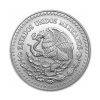 Perspectiva frontal de la cara de la moneda de plata Libertad de México de 1oz de 2024, con el escudo de armas del país