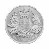 Perspectiva frontal de la cruz de la moneda de plata Royal Arms, que muestra el escudo de armas del país británico