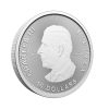 Perspectiva lateral de la cara de la moneda de plata Ganso de 2oz de 2025, que muestra el rostro del monarca Carlos III
