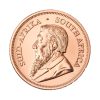 Perspectiva frontal de la cara de la moneda de oro Krugerrand de 1oz de 2025, que muestra el rostro del presidente Paul Kruger