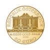 Perspectiva frontal de la moneda de oro Filarmónica de Viena de 1/2oz de 2025, que muestra al órgano del grupo musical