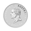 Perspectiva frontal de la moneda de plata Kookaburra de 1oz de 2025, que muestra el rostro del monarca Carlos III