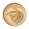Perspectiva frontal de la cara de la moneda de oro American Eagle de 1/10oz de 2025, con el rostro del ave como principal protagonista