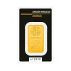 Perspectiva frontal del reverso del lingote de oro Kinebar de 1oz de Argor Heraeus