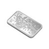 Perspectiva frontal del lingote de plata Leyenda de la serpiente blanca de 10gr de PAMP, con el diseño del animal girando sobre si mismo