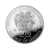 Perspectiva frontal de la cara de la moneda de plata Arca de Noé de 1oz de 2025