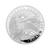 Perspectiva frontal de la moneda de plata Arca de Noé de 1oz de 2025, que muestra al Espíritu Santo sobre la rieda y frente al barco
