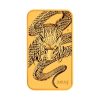 Perspectiva frontal de la cruz de la moenda de oro Dragón Rectangular de 1oz de 2025