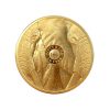 Perspectiva frontal de la cara de la moneda de oro Elefante de 1oz de 2025, que muestra medio rostro de dos animales