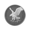 Perspectiva frontal de la cara de la moneda de plata American Eagle de 1oz de 2025, que muestra al águila