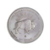 Perspectiva frontal de la cara de la moneda de plata Nativo Americano de 1oz de 2025, con el búfalo de perfil