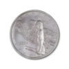 Perspectiva frontal de la cruz de la moneda de plata Nativo Americano de 1oz de 2025, con el indio y el águila de perfil