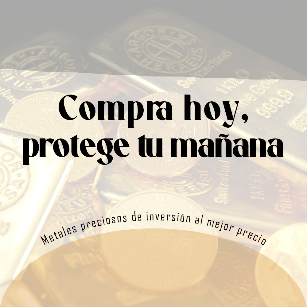 Banner de la promoción de descuentos de lingotes de oro, con el fondo de una serie de lingotes de diferentes refinerías