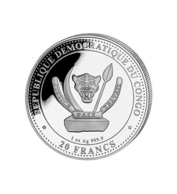 Moneda Carnotaurus Plata Policromada 1 oz 2025 - Serie Prehistoric Life