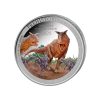 Moneda Carnotaurus Plata Policromada 1 oz 2025 - Serie Prehistoric Life