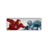 Perspectiva frontal de la cruz de la moneda de plata Iron Man vs Ultron de 3oz de 2025, que muestra a ambos personajes entrando en batalla