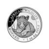 Perspectiva de lado de la cruz de la moneda de plata Leopardo de 1oz de 2025 de la colección Fauna Africana de 1oz de 2025