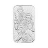 lingote-lado-luminoso-plata-1-oz-star-wars Perspectiva frontal del lingote de plata Lado luminoso de 1oz, que muestra a Han Solo, princesa Leia y Luke Skywalker