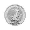 Perspectiva frontal de la cruz de la moneda de plata Britannia de 1oz de 2026, que muestra la representación de la diosa portando una lanza