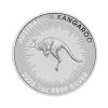 Perspectiva frontal de la cruz de la moneda de plata Canguro australiano de 1oz de 2026, que muestra al canguro en posición de salto