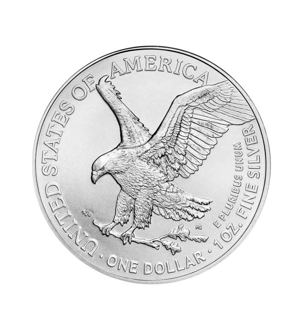 cara-moneda-american-eagle-plata-1oz-2026 Perspectiva frontal de la cara de la moneda de plata American Eagle de 1oz de 2026