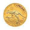 Perspectiva frontal de la cruz de la moneda de oro de 1/2oz Canguro de 2026, que muestra a dos animales saltando sobre pequeños charcos