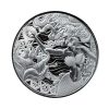 Perspectiva frontal de la cruz de la moneda de plata Sirena de 1oz de 2025