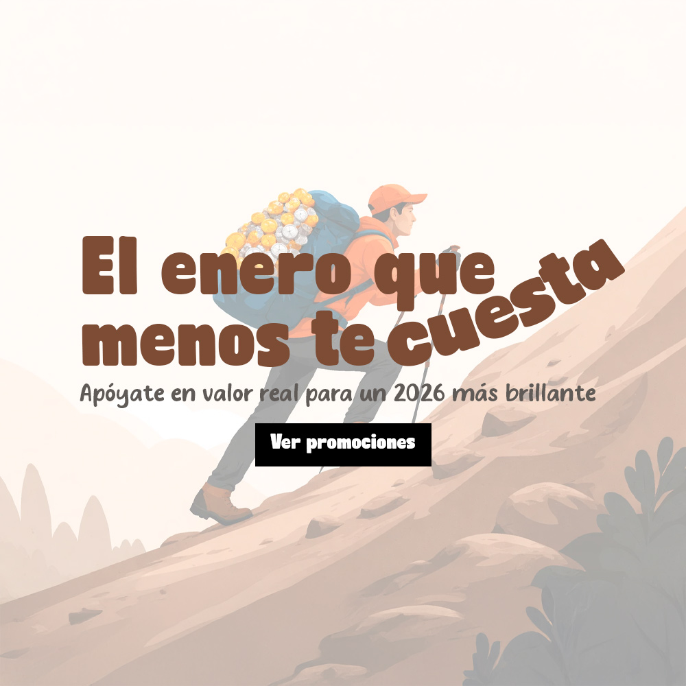 Banner de la promoción de descuentos de lingotes de oro, con el fondo de una serie de lingotes de diferentes refinerías