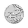 moneda-kookaburra-plata-1oz-2026 Perspectiva frontal de la moneda de plata Kookaburra de 1oz de 2026, que muestra al ave volando