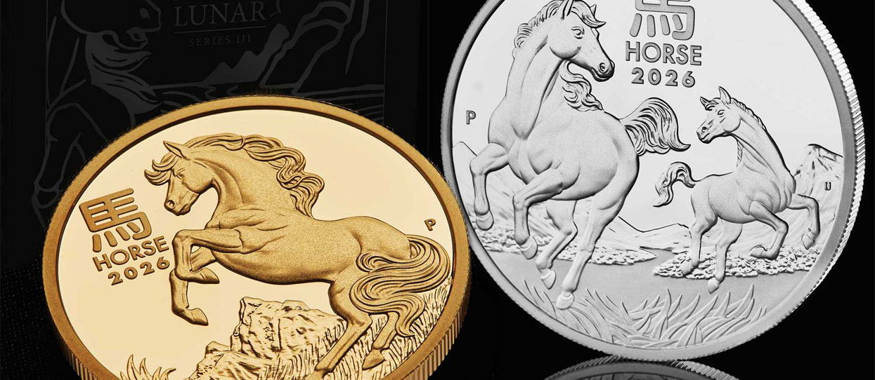 Las monedas de oro y plata del Año del Caballo de The Perth Mint