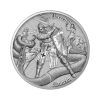 Perspectiva frontal de la moneda de plata Sir Perceval de 1oz de 2026, que muestra al héroe derrotando a una serpiente gigante