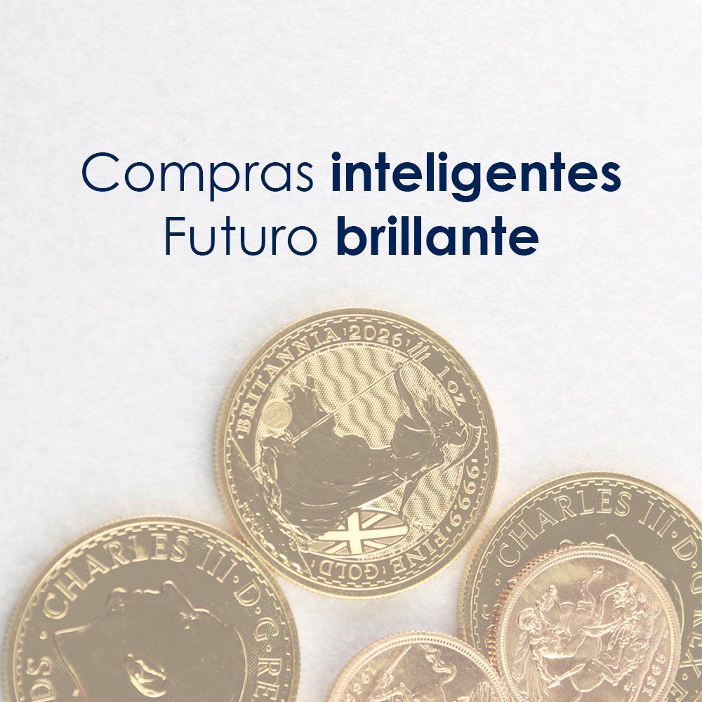 Banner de la promoción de descuentos de lingotes de oro, con el fondo de una serie de lingotes de diferentes refinerías